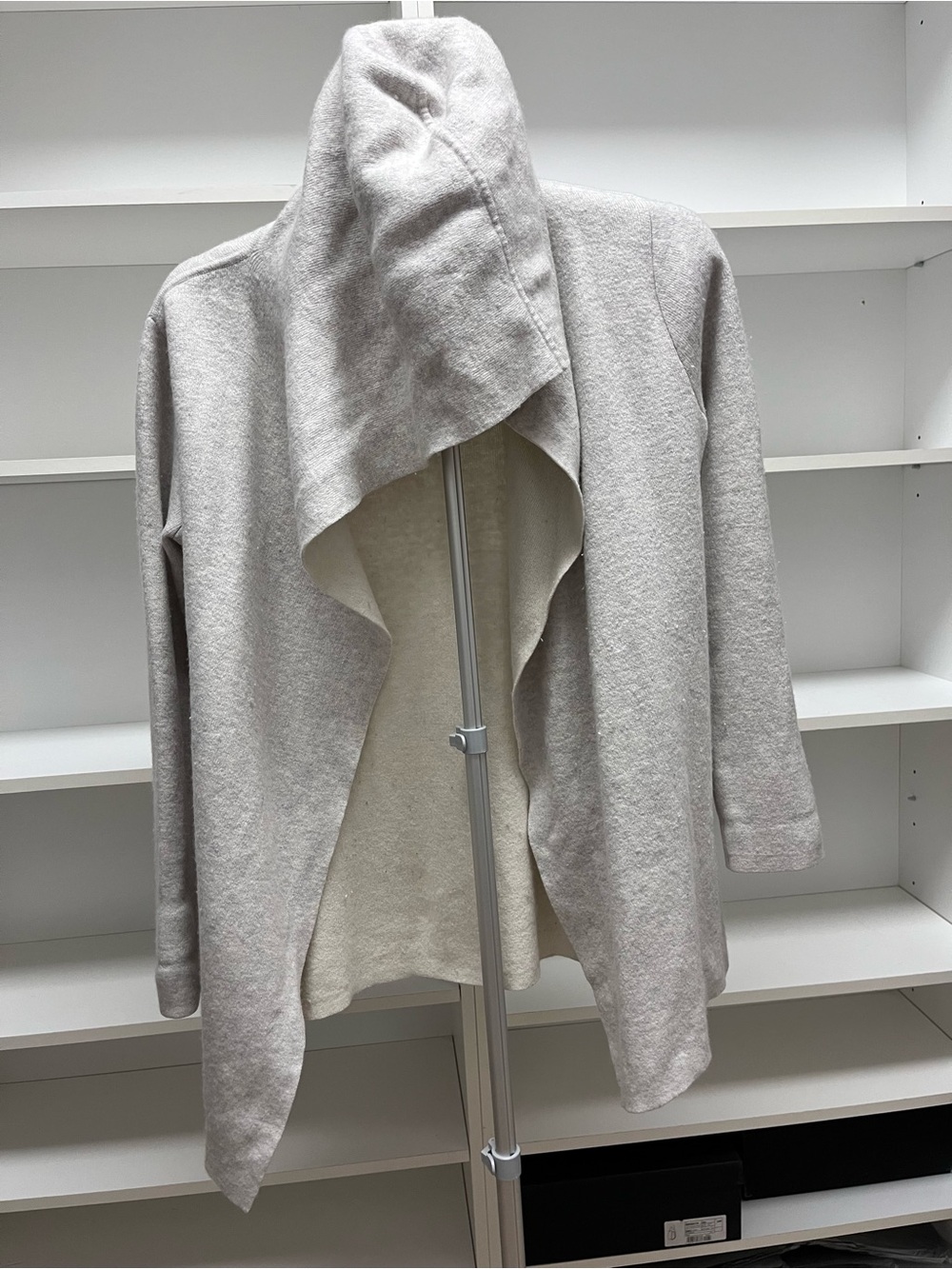 Club Monaco Light Gray Hooded Open-Front Cardigan - Picture 3 of 6